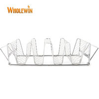 Ensemble de porte-tacos multi-usages en acier inoxydable Grille en maille pour le service et le barbecue en plein air