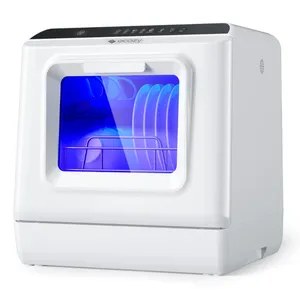 Ecozy mesin cuci piring Mini, meja portabel dengan 5L tangki Air 6 fungsi pengering udara