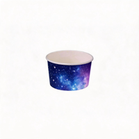 Vente en gros de bols à crème glacée biodégradables imperméables avec impression personnalisée, motif personnalisé, logo couleur, recyclables, en papier à paroi simple, 3-12 oz