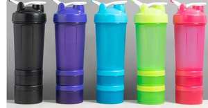 プラスチックシェーカーボトル2つのプロテインパウダーボックスとステンレスボールカスタムロゴOEM - Product Image 6