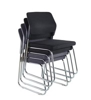 Chaise de bureau moderne empilable en acier rembourrée pour réunions, formation informatique et personnel à domicile