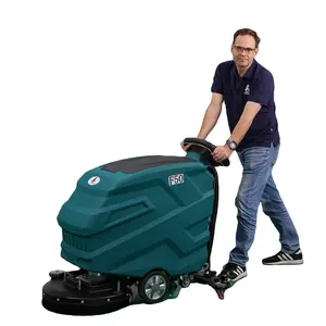 Pil zemin yıkayıcı elektrikli temizleme makinesi zemin yıkayıcı arkasında yeni yürümek