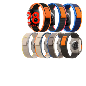 통기성 스포츠 트레일 루프 나일론 스트랩 워치 울트라 시리즈 7/6/5/<span class=keywords><strong>3</strong></span> SE/8/9/10용 오렌지/핑크 (40-49mm) - Product Image 1