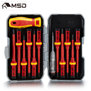Msd 13-Mảnh Kim Loại Bền Rãnh Tuốc Nơ Vít Bộ 1000V Điện Cách Điện Cao Điện Áp Dụng Cụ Tay Cứng Trường Hợp 3 Năm - Product Image 1