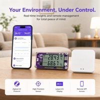 Thermomètre et hygromètre industriels haute précision avec connexion multi-appareils Zigbee utilisant SHT45 pour incubateur