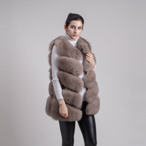 YY8006 高品質 本物の天然キツネの毛皮 レディース 冬用ベスト - Product Image 1