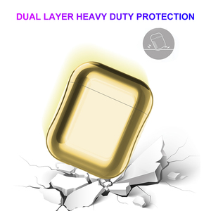 Étui pour écouteurs Mirror <span class=keywords><strong>Pro</strong></span> pour <span class=keywords><strong>iPhone</strong></span> <span class=keywords><strong>11</strong></span>, logo personnalisé, coque rigide en PC plaqué or, étui pour casque sans fil, 1/2 étuis - Product Image 2