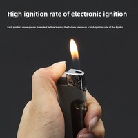 Briquet à butane jetable lumineux en ABS avec batterie incluse - Vente en gros pour usage domestique, magasins de tabac, vente au détail