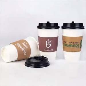 Customizable Disposable <b>Coffee</b> Paper <b>Cup</b> Sleeve Hot Heat-Resistant for Wine and Carbonated Drinks with Custom Logo - Product Image 2