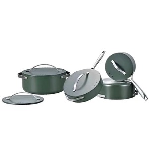 Ensemble de 8 casseroles et poêles en fonte antiadhésives avec revêtement en granit, casserole, sauteuse, poê<span class=keywords><strong>le</strong></span> à frire, qualité professionnelle de chef - Product Image 5