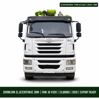 Pompe à béton diesel Zoomlion 38m FAW d'occasion 2020 J6 V320 comme neuve, machine de pompage de béton diesel FAW Zoomlion 38m d'occasion à l'exportation