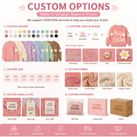 Pull cousu main personnalisé pour bébé Pull en tricot pour bébé Fleur de marguerite à la main pour bébé Gros vêtements Pull en tricot pour bébé
