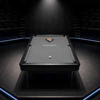 Tissu de remplacement pour table de billard Tournament Cool Grey, avec 6 bandes prédécoupées, surface lisse