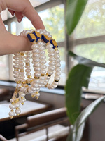 Bracelet en cristal naturel Sinyore White Moonlight - Lapis Lazuli / Perle d'eau douce