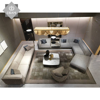 Meubles de maison de luxe de conception italienne moderne de haute qualité, grand canapé d'angle en cuir véritable pour salon
