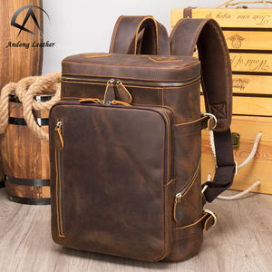 Mochila de Viaje para Hombre Andong de Cuero de Grano Completo, para Laptop de 13 Pulgadas, de Cuero Vacuno Genuino, Gran Capacidad, Bolsa de Hombro para Hombre - Product Image 1