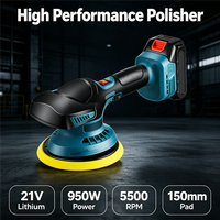 Polisseuse sans fil 20V 950W, ponceuse orbitale aléatoire électrique sans balais 5500 tr/min pour voiture, machine à cirer double action, batterie industrielle