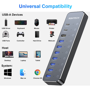 Thâm quyến 10 trong 1 <span class=keywords><strong>USB</strong></span> C HUB <span class=keywords><strong>7</strong></span> cổng 5Gbps + <span class=keywords><strong>3</strong></span> cổng 10Gbps tốc độ cao truyền dữ liệu Loại-C Docking Station cho máy tính MACBOOK - Product Image 6