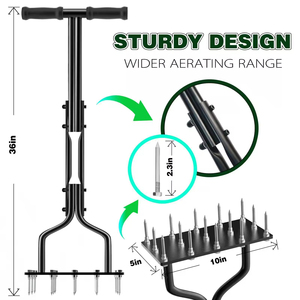 Aérateur de pelouse industriel en acier à pointes avec pointes de rechange, aérateur manuel pour pelouse et jardin, qualité industrielle - Product Image 2