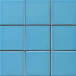 光沢のある青い磨かれたモザイク10x10cm正方形メッシュマウント磁器モザイク壁タイル装飾セラミックモザイクタイル300x300mm