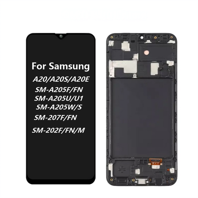High Quality OLED Display for for A20/A205 Original Touch Super AMOLED Screen Assembly Replacement Frame 6.4" 1 Year