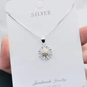 Kisvi Customized Daisy Necklace 925 Sterling Silver Light Luxury Niche Necklace Clavicle Chain
