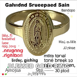 Bague ovale gravée tendance en or 18 carats plaqué or, motif Vierge <span class=keywords><strong>Marie</strong></span>, pour mariage, fiançailles, cadeau religieux - Product Image 2