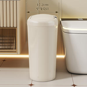 Poubelle intelligente à capteur, ronde, capacité 12L+, ouverture automatique, design étroit, pour cuisine et salle de bain - Product Image 1