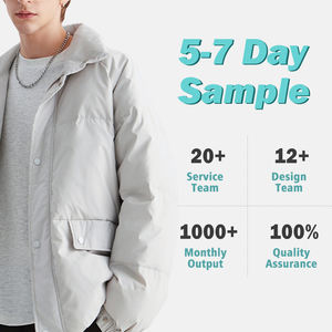 Chaqueta de plumón de invierno impermeable personalizada al por mayor, chaqueta de plumón con solapa, abrigo cálido para exteriores, chaqueta de plumón para hombre - Product Image 2