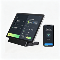 Tablette Android 10 pouces avec lecteur NFC frontal, terminal SoftPOS, écran tactile, tablette de restaurant, service de table, kiosques de paiement
