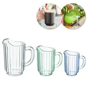 Plastic Pitcher Custom Clear Plastic Water Jug Pitcher For Restaurant With Ice Compartment Beer Pitcher 48oz
