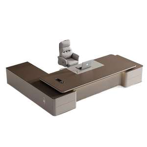 Ensemble de bureau exécutif, mobilier de bureau moderne et minimaliste, design modulaire, résistant aux taches, usage commercial - Product Image 5