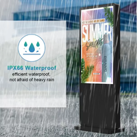 Tótem Digital Exterior de 55 Pulgadas con Alto Brillo, Resistente al Agua IP65, Kiosco de Publicidad con Video 4K, Soporte de Medios LCD Táctil para Elevadores