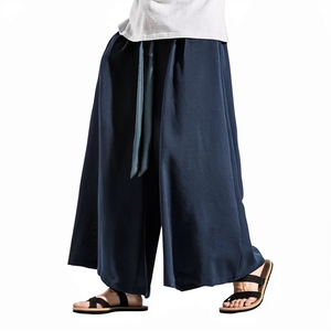 Fashion Men's Regular Straight <b>Wide</b> <b>Leg</b> High-Waist 100% Cotton Garment Dyed Lightweight Casual Hip-hop Pocket Cargo <b>Pants</b> - Product Image 1