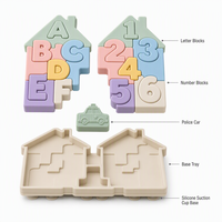 Blocs en silicone OEM ODM en forme de cheval avec ventouse, sans BPA, pour le jeu dans le sable, pour les tout-petits de 0 à 4 ans