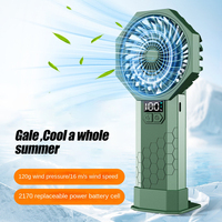 Ventilador portátil octogonal de alta velocidad con motor sin escobillas, batería extraíble y pantalla digital, venta al por mayor de la fábrica AnFuYou.