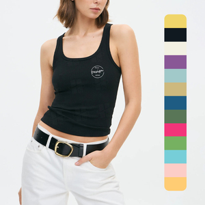 Venta al por Mayor de Camisetas de Tirantes de Moda de Alta Calidad, Diseño con Logotipo, Tejido de Spandex/Algodón, Camiseta Sexy para Mujer Madura - Product Image 1