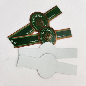 Label kertas desain mewah cetak cerutu stempel panas emas pita Label cerutu label rokok timbul stiker cap emas - Product Image 5