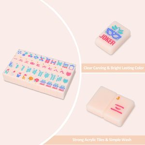 Tuiles de Mahjong en Acrylique Rose Coquille, Durables, Motifs Personnalisés, Idéales pour le Jeu et la Présentation - Product Image 3