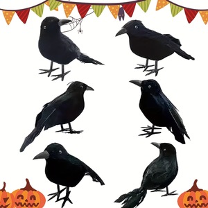 Decoración de Cuervo para Halloween y Navidad, Interior y Exterior, Plumas Negras de Simulación para Fiestas - Product Image 4