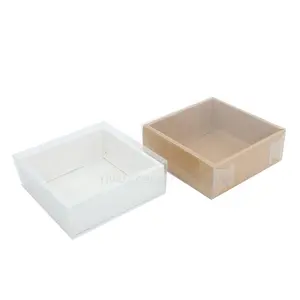 Custom Fancy design Christmas Gift Ball Small Toy Folding kraft Paper Bottom Packaging Boxes with Clear Lid
