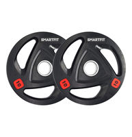 SMARTFIT Gym Fitness 3-Grip CPU Weight Plate Logo Kustom untuk Latihan Kekuatan