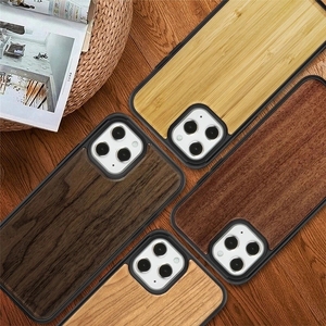 Funda trasera para teléfono móvil <span class=keywords><strong>iPhone</strong></span> 14 <span class=keywords><strong>13</strong></span> 12 11 Pro Max <span class=keywords><strong>Mini</strong></span> XS <span class=keywords><strong>XR</strong></span>, de madera de bambú Natural, en blanco, TPU - Product Image 2