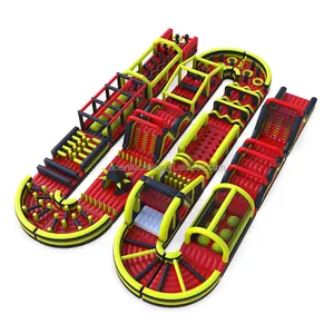 EN-14960 Giant kids & adults bouncy castle amusement outdoor Amazing Insane Running race Events 5K Inflatable obstacle Course