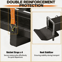 Support de Transport Moto Robuste Anti-Inclinaison avec Rampe de Chargement 500 LBS, Porte-Moto Pliant en Acier pour Camion et VUS
