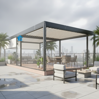 Pergola motorisée Sweet Home avec stores intégrés, structure en aluminium, toit rétractable, décorations de jardin écologiques