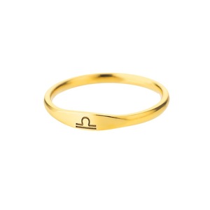 Nouveauté 18K plaqué or en acier inoxydable petit signe du zodiaque Simple 12 Horoscope femmes hommes bague bijoux personnalisés - Product Image 6