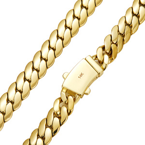 OEM ODM LEPAI Venta al por mayor de collares de cadena cubana de acero inoxidable chapado al vacío de 8 mm con hebilla de diamante cripto - Product Image 5