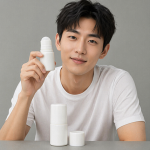 Flacon vide de déodorant de petite capacité 40 ml avec applicateur à bille grande taille, logo personnalisé, flacon roll-on rechargeable, tube corporel - Product Image 1