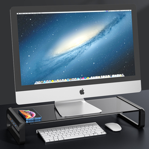 2024 New Design Desktop Computer <strong>Monitor</strong> Riser Organizer USB Transparent Glass Heavy Duty <strong>Studio</strong> <strong>Monitor</strong> <strong>Stand</strong> for Desk - Product Image 6